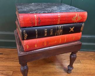 Vintage Book Stack / Top Open Side Table (18"W x 14"D x 22"H)