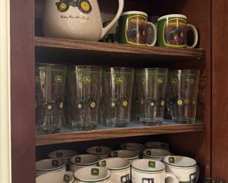 Vintage Gibson "John Deere" Stoneware & Glassware Dinnerware Set