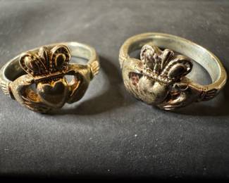 Matching Sterling Silver Irish Claddagh Rings