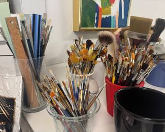 Huge Collection of Art Supplies (Brushes, Canvases, Paints)
