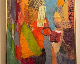 Framed Original Mixed Medium on Canvas Acknowledged on Back by Susan Silliman