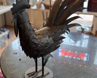 Hand Crafted Forged Metal & Iron Folk Art Rooster