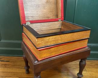 Vintage Book Stack / Top Open Side Table (18"W x 14"D x 22"H)