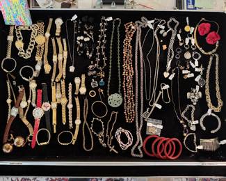 Collection of Watches, Gold, Silver & Costume Jewelry