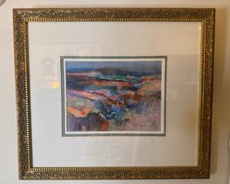 Framed Original Watercolor on Paper Signed R. Brandles (17"H x 20"W)