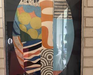 Framed Original Abstract Etching Signed Max Papart - Edition 38/60 (20"W x 28"H)