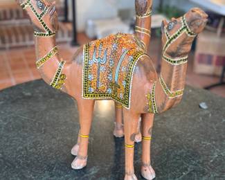 Tri-Camel Terracotta Figurine