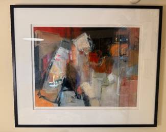 Framed Original Lithograph on Paper "Story in Stone" Signed Connie Slack - Edition 6/100 (36"W x 30-1/2"H)