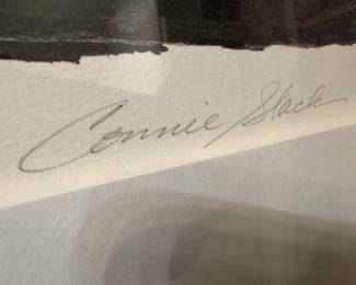 Framed Original Abstract Lithograph "Bandelier" Signed Connie Slack - Edition 10/100 (30"W x 39"H)