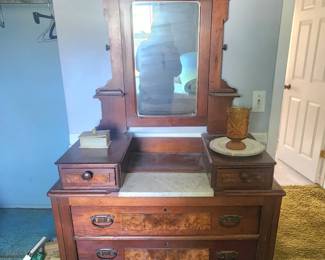 Antique dresser with marble top