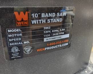 WEN 10" Band Saw with stand