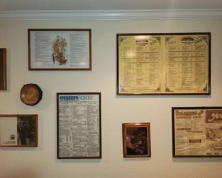 Vintage framed menus