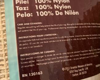 #30	Nylon Allen &  Roth 5,3"x7'6" tan and purple	 $75.00 			