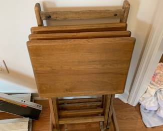 #19	Wood TV tray set w 3 tables	 $20.00 			
