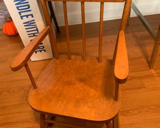 #27	Childs wooden rocking chair	 $25.00 			