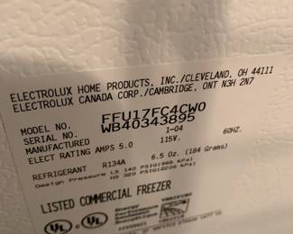 #47	Frigidaire Freezer frost free ffu 17	 $150.00 			