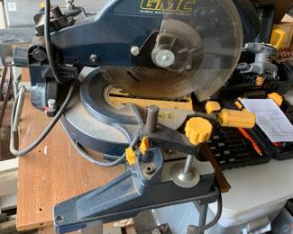 #90	GMC Global Co miter saw on wheeled stand	 $135.00 			