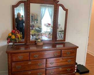 #52	Vaughan Bassett dresser 54x18x32" MIR 54x51"	 $175.00 			