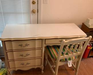 #60	French Provincial desk w chair 4 drawers 46x18x29"	 $45.00 			