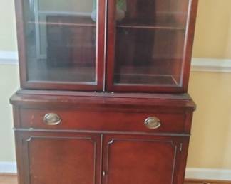 #151	Drexel China Cabinet w/1 drawer &4 doors  3 Wood Shelves - (2 pc) - 36x17x72	 $175.00 			