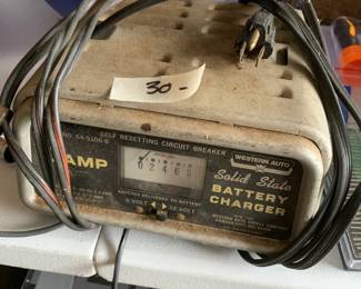 #92	Western Auto battery charger	 $30.00 			