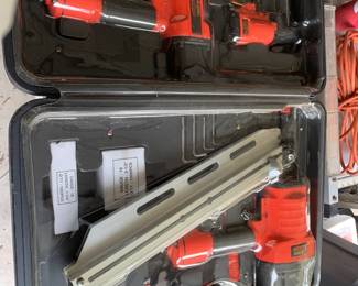 #96	Campbell Hausfeld Set of 3 air nail guns 16, 18 gauge and in case NIB	 $150.00 			