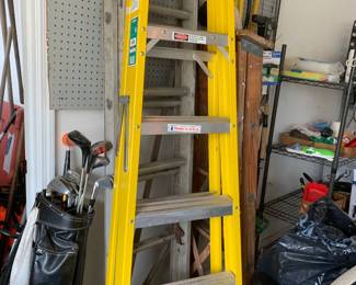 #98	Warner 6 ft yellow fiberglass ladder 250 lbs	 $75.00 			