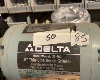 #85	Delta 6" bench grinder	 $50.00 			