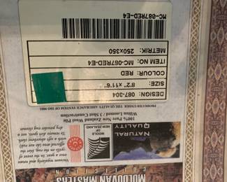 #5	Wool New Zeland machine made rug 8'2"x11'5"	 $100.00 			