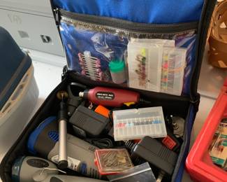 #114	Battery powered Dremel in case	 $40.00 			
