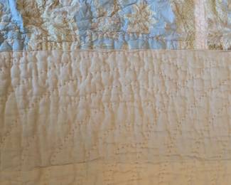 #142	Hand quilted, Machine Pieced scrappy quilt 74x62"	 $35.00 			