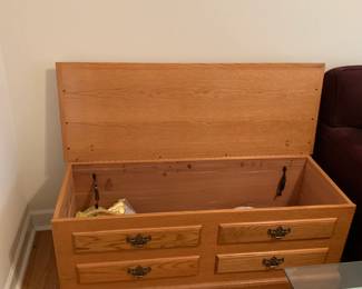 #20	AS IS hinges Cedar chest w cushion top 46x17x21	 $50.00 			