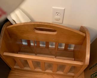 #13	Wooden magazine stand 19x11x15"	 $25.00 			