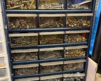 #70	18 Drawer utility cabinet w contents	 $35.00 			