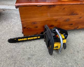 #130	Eager Beaver 14" chainsaw	 $50.00 			