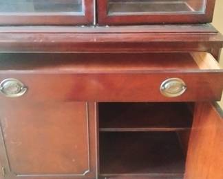 #152	as is Secretary w/drop-down Front & 2 glass Doors & 3 drawers - 32x17-30x72T 	 $175.00 			