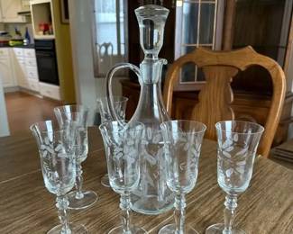 Decanter And 6 Wine Glasses By Tuscany