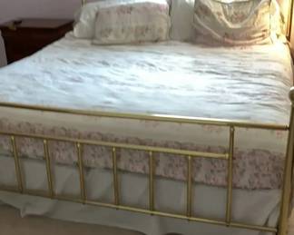 KingSize Brass Bed, Including Mattress and Boxspring