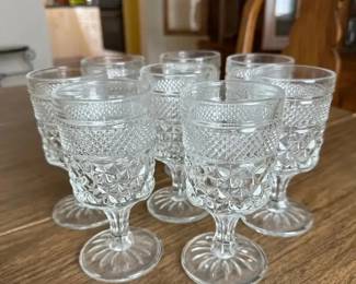 8 Vintage Anchor Hocking Wexford Claret Wine Glasses