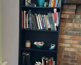 Tall Black Laminate Bookcase