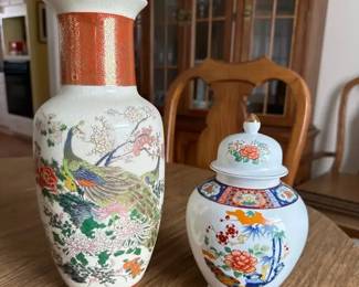 Antique Imari Ware Urn and 1979 Satsuma Vase