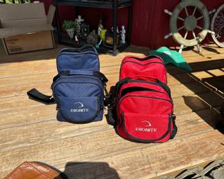 Bowling balls and shoes.  His and hers.