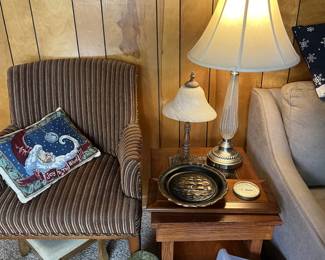 side chair, Side table, Lamps