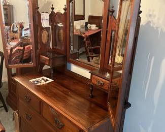 handmade hutch, dressing mirror