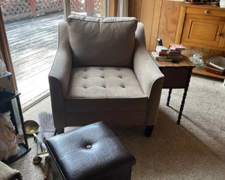 side chair, foot stool, side table