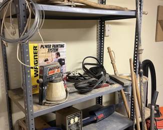 shelving, wood working tools