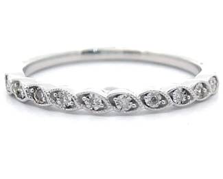 Natural Diamond Marquise Stacking Ring in White Gold