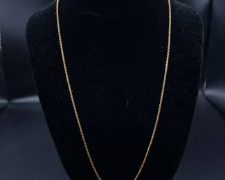 Classic Brightly Polished Rope Chain Necklace in 14k Yellow Gold