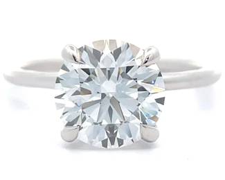 2.35 Carat Diamond Pavé Round Hidden Halo Ring in 14k White Gold