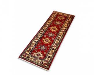 10 TraditionalRedKazakStyleWoolRunnerRugwithRugPad